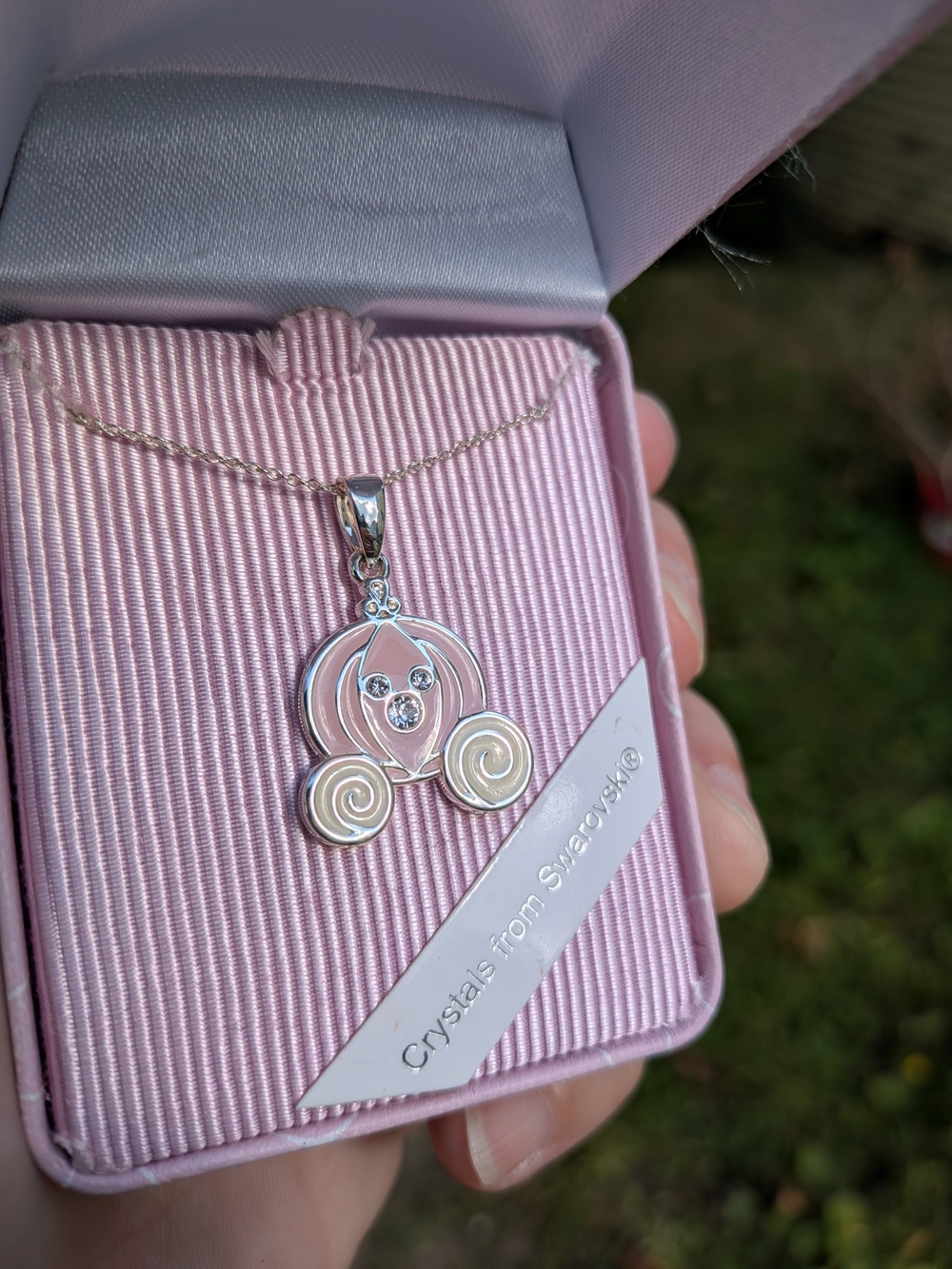 Swarovski Pink and Cream Carriage Pendant Necklace